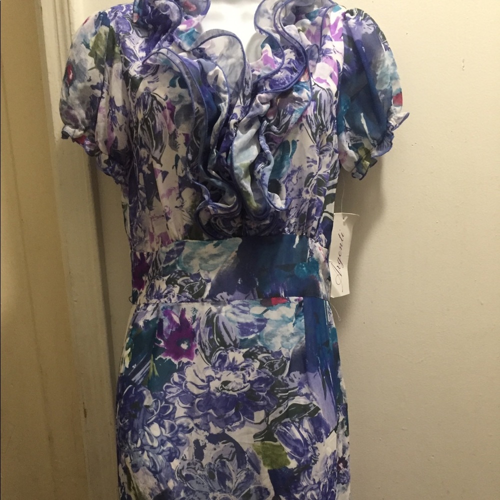 Floral short sleeves. Argenti. Size 8